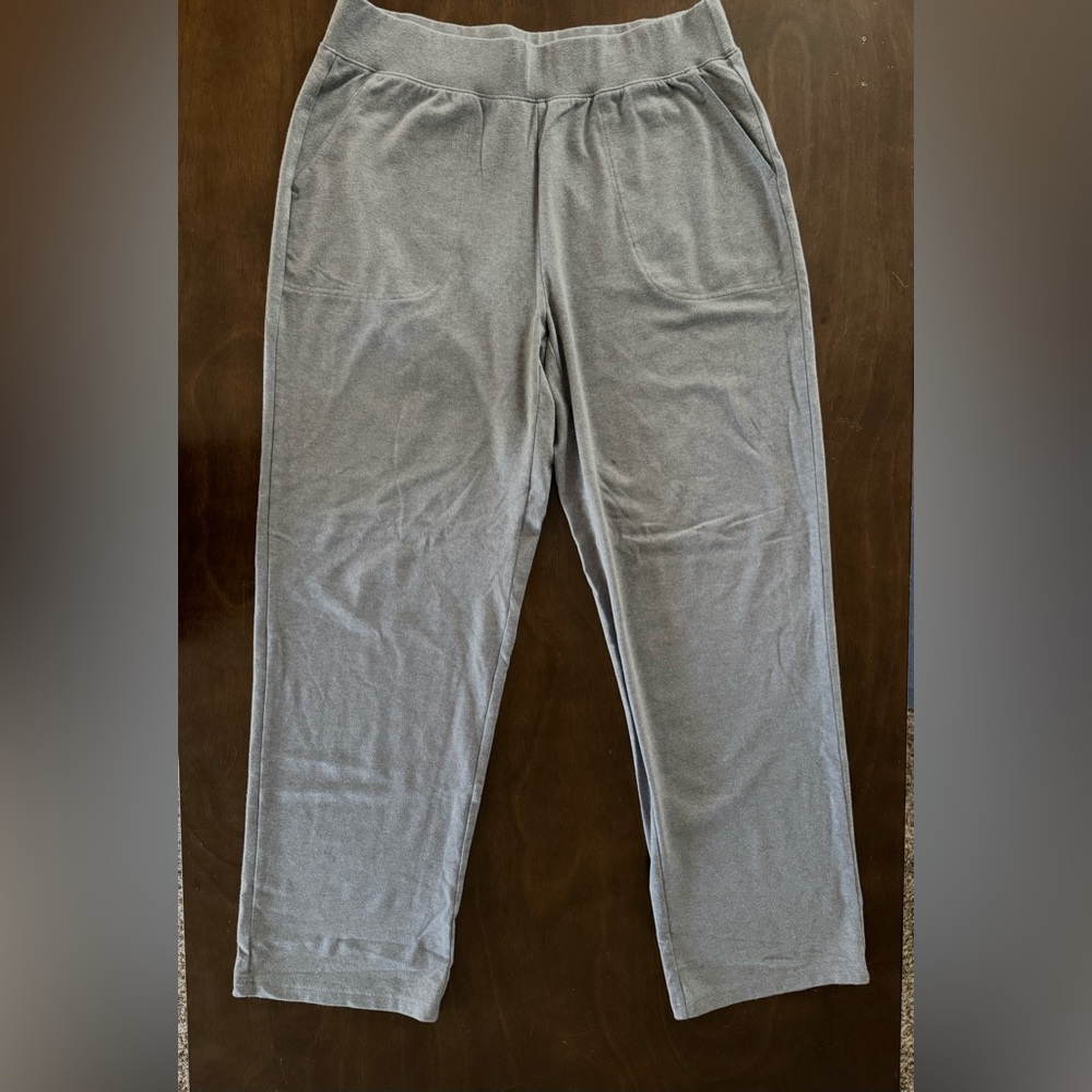 Croft & Barrow Gray Lounge Pants — Women’s M, Wide Leg, Mid-rise, Super Soft